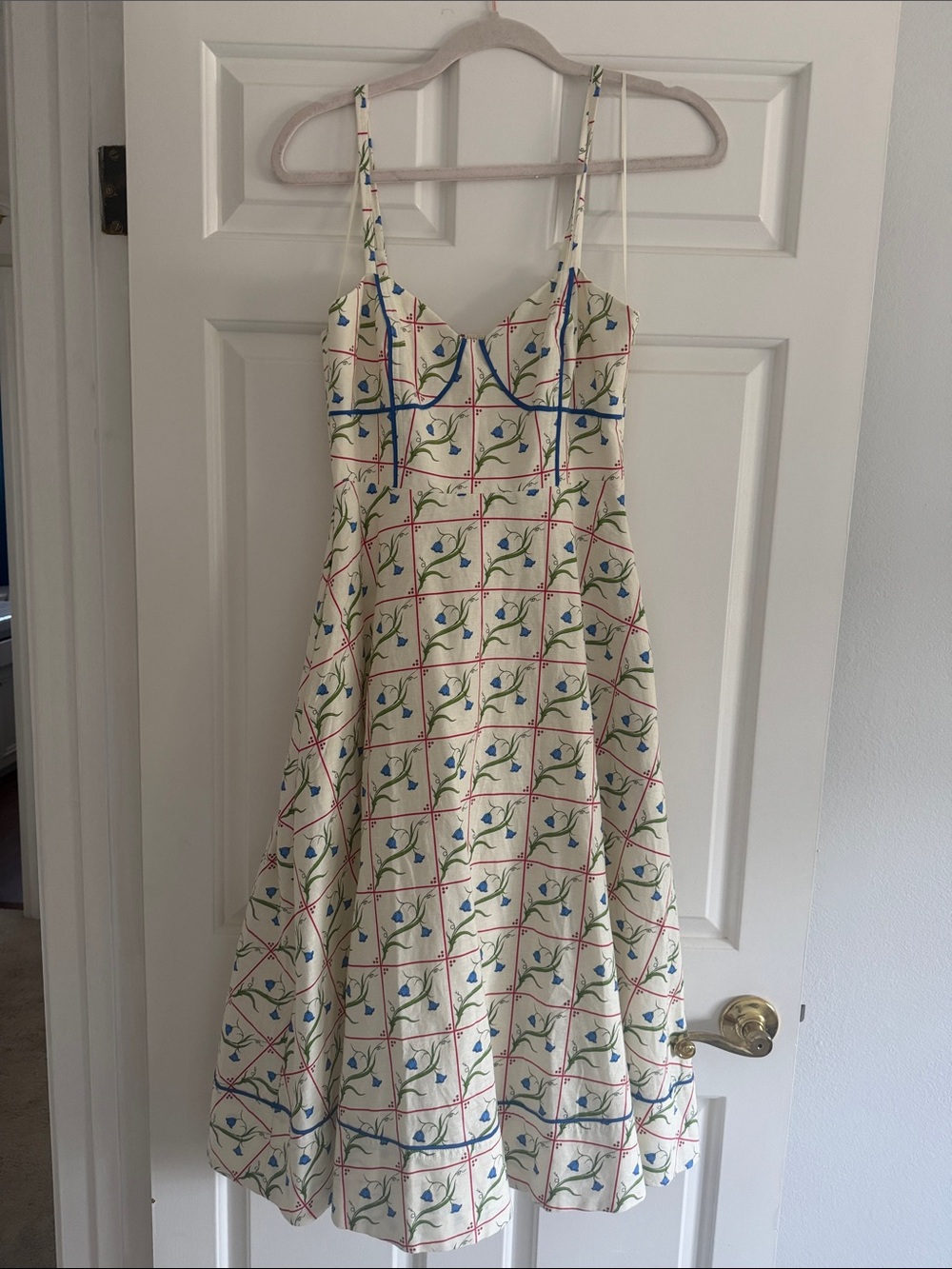 Rachel Antonoff Harper Linen Cotton Blend Printed Midi Dress